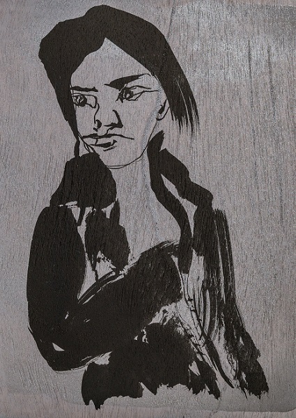 인물 시리즈, 2016, Acrylic Ink on Wood, 28×20cm